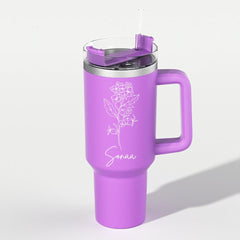 1200ml Customized Tumbler with Name & Special Birth Flower