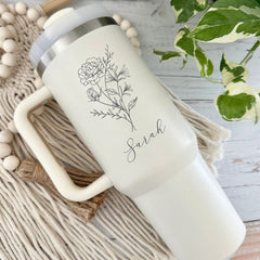 1200ml Customized Tumbler with Name & Special Birth Flower