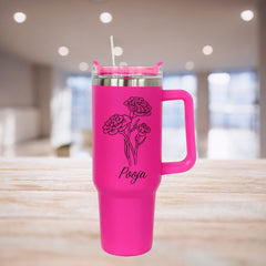 1200ml Customized Tumbler with Name & Special Birth Flower