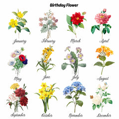 Customised Jewellery Box - Large Capacity Jewelry Box - Birthday Flower Print + Name