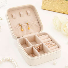 Customised Jewellery Box - Portable Mini Travel Jewellery Box - Initial + Name - White