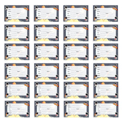 Customized Name Labels For Kids School Note Books, 24 Labels Pcs