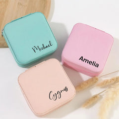Customised Jewellery Box - Portable Mini Travel Jewellery Box - Name (Random color)