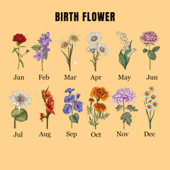 Custom Name Jewelry Box with Birth Flower Design - Bridesmaid Gift, Birthday Gift