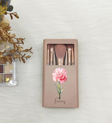 Personalized Makeup Brush Set, Makeup Brush Box with Mirror, Cosmetic Brush Organizer, Wedding Gift, Bridesmaid Gift,Travel Gift for Her/Mom