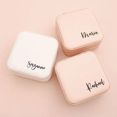 Customised Jewellery Box - Portable Mini Travel Jewellery Box - Name (Random color)