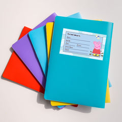 Customizable School Book Labels with Peppa Pig Cartoon Design (Pack of 24 Stickers)