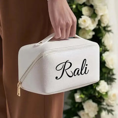 Personalized Elegant Cosmetic Travel Organizer for Special Occasions - Perfect for Weddings, Bridal Showers, and Birthdays etc (Random color)