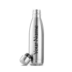 Gift in style: 500ML customized steel bottle with your name, suitable for hot & cold drinks