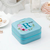 Customised Jewellery Box - Portable Mini Travel Jewellery Box - Floral Print - Initial + Name