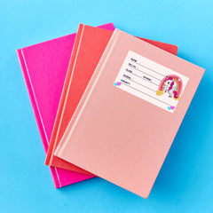 Customizable Unicorn Design School Book Labels – 24-Pack Name Stickers for Kids