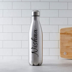 Gift in style: 500ML customized steel bottle with your name, suitable for hot & cold drinks