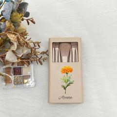 Personalized Makeup Brush Set, Makeup Brush Box with Mirror, Cosmetic Brush Organizer, Wedding Gift, Bridesmaid Gift,Travel Gift for Her/Mom