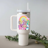Customized Labubu Water Tumbler with Handle and Straw: Perfect for cartoon lovers and anyone who wants a unique drinkware