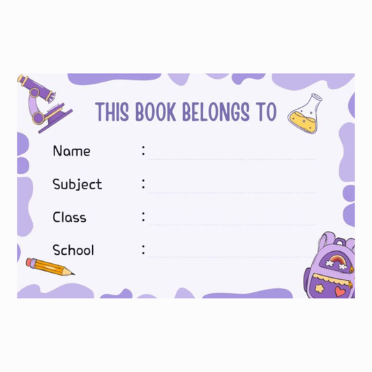 Customizable Book Name Labels (24 Pcs) – Personalized School Stickers for Kids | Waterproof Notebook, Book & Bottle Labels