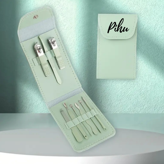 Customized 9-in-1 Nail Clipper & Manicure Set – Personalized Grooming Kit with Name | Stainless Steel Nail Care Travel Kit for Men & Women