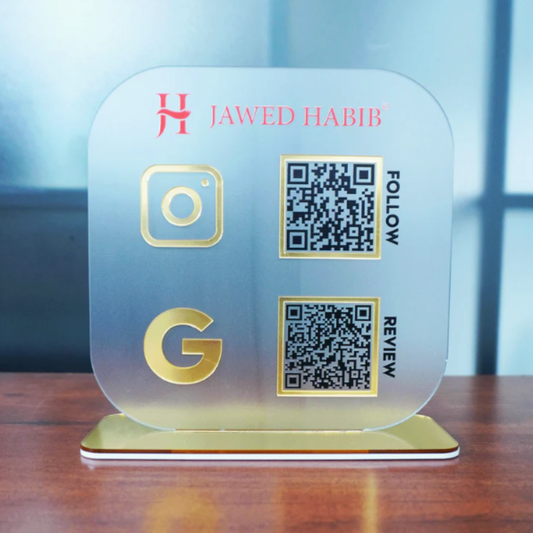 Customized Social Media QR Acrylic Stand – Instagram & Facebook QR Code Display with Logo | Scan to Follow Business Standee for Shop, Salon & Small Business