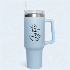 Customized Name-Printed 1200ml Insulated Stainless Steel Tumbler with Straw and Lid