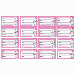Marie Cat Disney-Themed Personalized School Subject Labels (24 Pcs) – Custom Name & Subject Stickers for Kids | Waterproof Notebook Labels