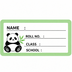 Panda Themed School Name Labels – Personalized Book Stickers with Pandas | Waterproof Kids Name Stickers for School Supplies (Pack of 24)
