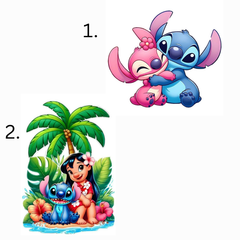 Personalized 1200ml Lilo & Stitch Tumbler illustration – Stainless Steel Travel Mug with Handle & Straw | Cute Cartoon Drinkware