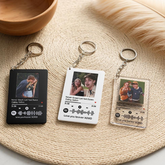 Personalized Spotify Music Keychain with Photo & Text – Custom Song Code Keychain | Couple, Friendship & Anniversary Gift for Him/Her