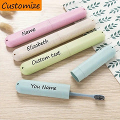 Customizable Name Portable Toothbrush Case - Pastel Pink/Light Blue/Green, Durable Plastic Travel Toiletry Organizer with Personalized Text, Compact & Hygienic for, Vacation, Back to Essentials, Toothbrush Travel Case
