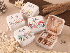 Personalized Name Jewelry Box for Bridesmaids, Travel Jewelry Box, Bridesmaid Gifts,Gifts for Her,Wedding Bridesmaid Gifts, Girlfriend Gift