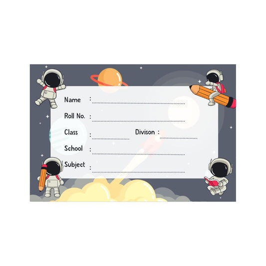 Personalised Space Astronaut Name Stickers for School Notebooks – Pack of 24