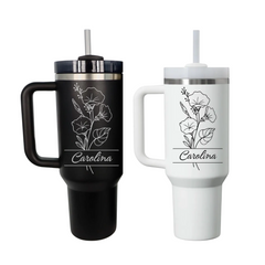 Personalized Birth Flower Tumbler With Name ,Personalized Birth Flower Tumbler, Bridesmaid Proposal, Gifts for Her, Party Favor