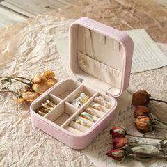 Customized Mini Jewellery Box with Custom Your Name – Personalized Travel Jewelry Organizer for Women (Random color)