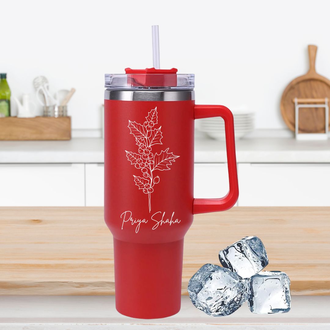 1200ml Customized Tumbler with Name & Special Birth Flower