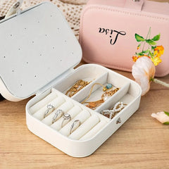 Customised Jewellery Box - Large Capacity Jewelry Box - Birthday Flower Print + Name