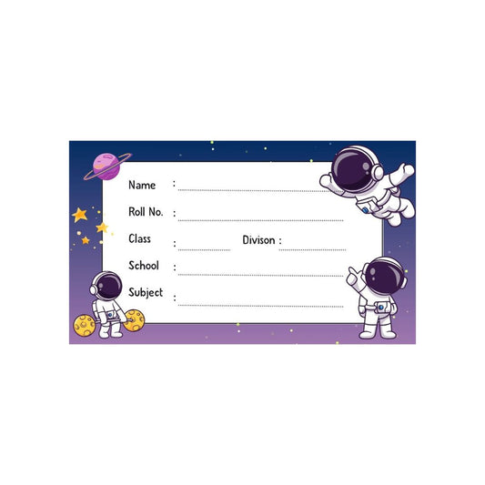 Astronaut Theme Customized Name Labels for Kids – 24 School Book Stickers