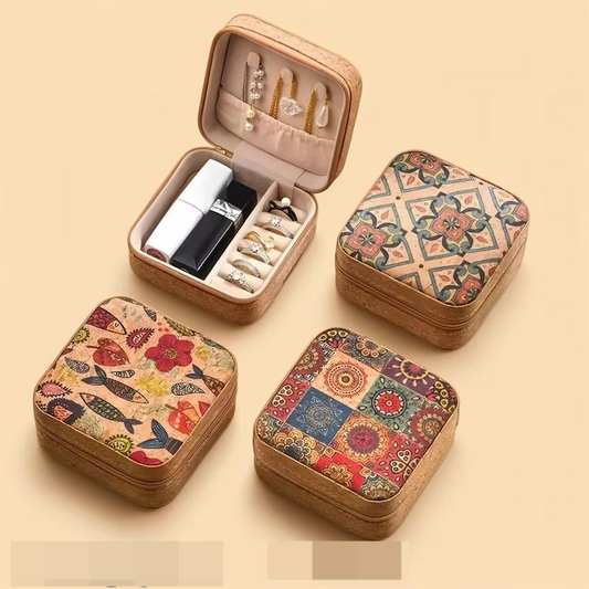 Vintage Cork Pattern Jewellery Box