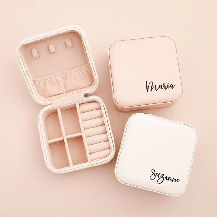 Customised Jewellery Box - Portable Mini Travel Jewellery Box - Name (Random color)