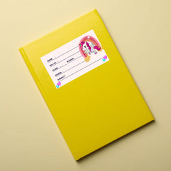 Customizable Unicorn Design School Book Labels – 24-Pack Name Stickers for Kids