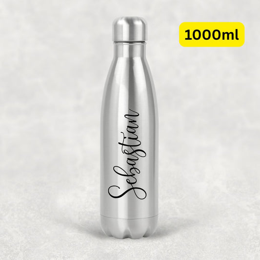 Customized 1000ml Stainless Steel Insulated Bottle with Name – Personalized Water Bottle for Gym, Office & Travel | Leakproof Thermal Flask