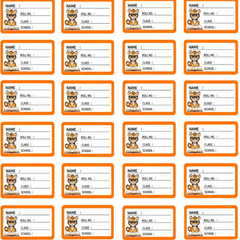 Cartoon Tiger Themed School Name Labels – Pack of 24 Personalized Stickers for Kids