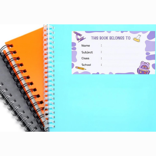 Customizable Book Name Labels (24 Pcs) – Personalized School Stickers for Kids | Waterproof Notebook, Book & Bottle Labels