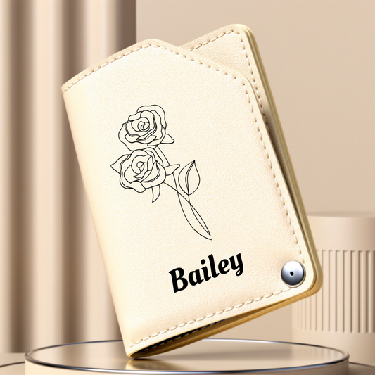 Customized 4 Pcs Manicure Set with Your Name & Rose Design-Travel Nail Care Set for Men & Women