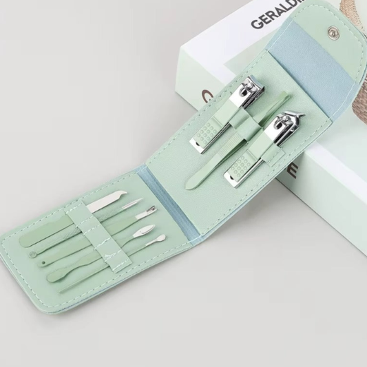 Customized 9-in-1 Nail Clipper & Manicure Set – Personalized Grooming Kit with Name | Stainless Steel Nail Care Travel Kit for Men & Women
