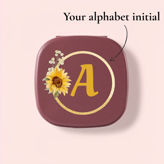 Customized Jewelry Travel Case with Mirror – Custom Alphabet Initial Portable Jewelry Organizer