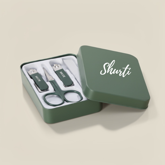 Customized Portable Manicure & Pedicure Grooming Kit – Personalised Nail Care Set with Name | Travel-Friendly Nail Cutter Set for Men & Women