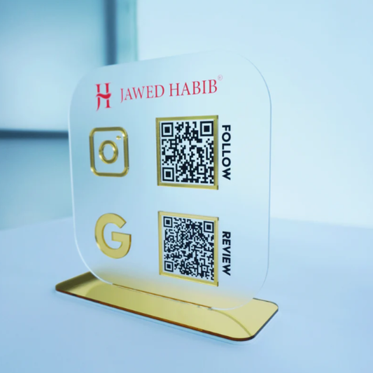 Customized Social Media QR Acrylic Stand – Instagram & Facebook QR Code Display with Logo | Scan to Follow Business Standee for Shop, Salon & Small Business