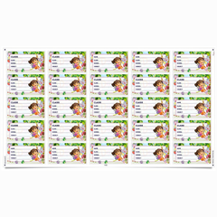 Dora the Explorer Themed Personalized Book Labels (24 Pcs) – Custom Name Stickers for Kids | Waterproof School Notebook Labels