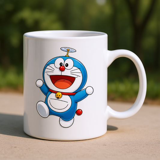 Doraemon Cartoon Coffee Mug – Cute Printed Ceramic Mug for Kids | Fun Character Cup for Daily Use & Gifting