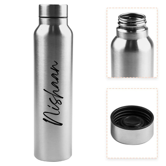 Personalized Stainless Steel Water Bottle 1 Litre – Custom Name Printed Bottle for Gym, Office, Travel & Home Use