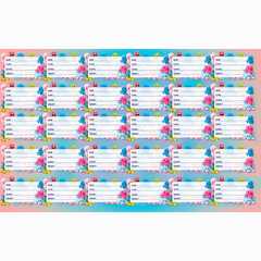 Mood Octopus Themed Personalized Book Labels (24 Pcs) – Custom Name Stickers for Kids | Waterproof School Notebook Labels