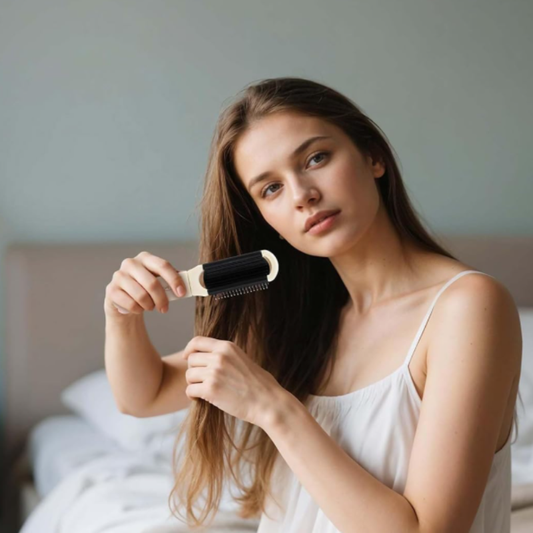 Personalized Folding Travel Hair Brush with Mirror – Custom Name 2-in-1 Compact Hairbrush Comb with Scalp Massage | Portable Mini Brush for Women & Men